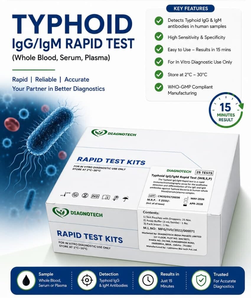 Diagnotech Typhoid IgG IgM Rapid Test
